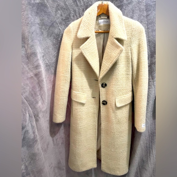 Calvin Klein Plaid Single Breast Coat. Size 2 - Picture 2 of 9